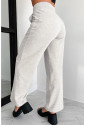 Light Grey Cross-Waist Wide Leg Lounge Pants