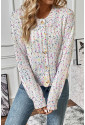 Rhinestone Decor Multicolor Confetti Sweater Cardigan