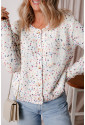 Rhinestone Decor Multicolor Confetti Sweater Cardigan