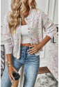 Rhinestone Decor Multicolor Confetti Sweater Cardigan