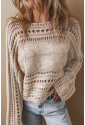 Hollow-out Cable Knit Cropped Sweater