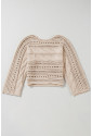 Hollow-out Cable Knit Cropped Sweater