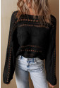 Hollow-out Cable Knit Cropped Sweater