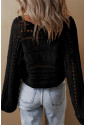 Hollow-out Cable Knit Cropped Sweater