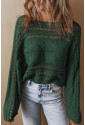 Hollow-out Cable Knit Cropped Sweater