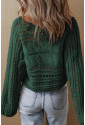 Hollow-out Cable Knit Cropped Sweater