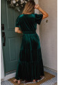 Evergreen Velvet Maxi Dress