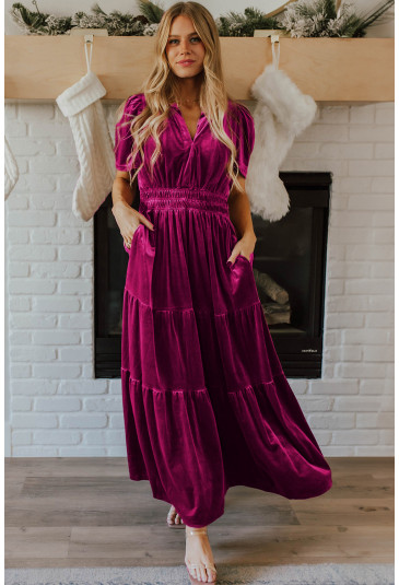 Purple Velvet Maxi Dress