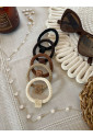 Chestnut 5pcs Smile Face Decor Braided Hair Ties