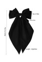 Black Oversized Ribbon Bowknot Satin Hair Clip