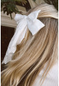 White Oversized Ribbon Bowknot Satin Hair Clip