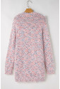 Pink Multicolor Confetti Open Front Knit Cardigan