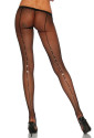 Black fishnet rhinestones pantyhose thighs