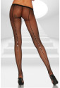 Black fishnet rhinestones pantyhose thighs