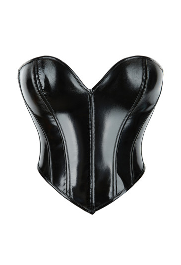 Black cropped heart shaped pvc corset Rita 