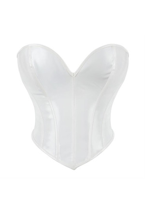 White pvc cropped heart shaped corset Rita 