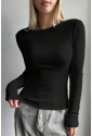 Black Fleece Lined Slim Fit Long Sleeve T Shirt