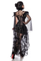 Victorian Gothic Black Feather Long Mesh Cape Shrug