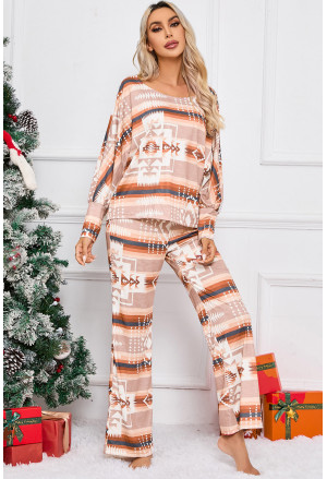 Aztex Pattern Two-piece Pyjama Lounge Set