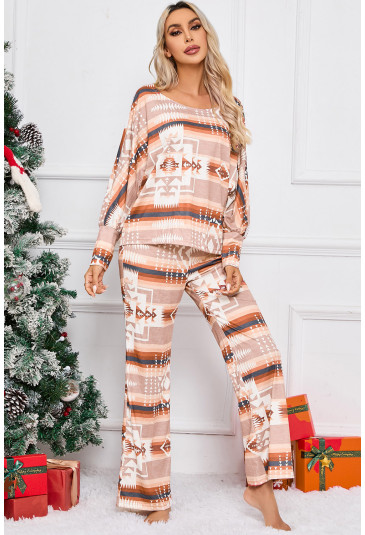 Aztex Pattern Two-piece Pyjama Lounge Set