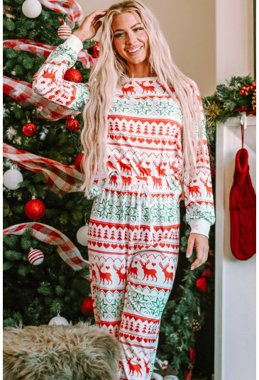 Christmas Pattern Two Piece Sleepwear