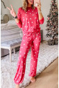 Valentines Day Heart Pattern Two-piece Lounge Set