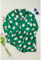 Christmas Santa Claus Print Satin Shirt and Shorts Pajama Set