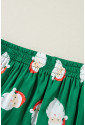 Christmas Santa Claus Print Satin Shirt and Shorts Pajama Set