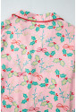 Pink Christmas Berries Plant Print Long Sleeve Pajama Set