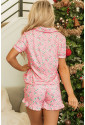 Christmas Candy Cane Print Pocketed Knotted Pajama Set