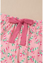 Christmas Candy Cane Print Pocketed Knotted Pajama Set