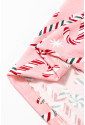 Christmas Candy Cane Print Pocketed Knotted Pajama Set