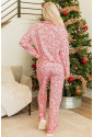 Christmas Candy Cane Print Pocketed Knotted Pajama Set