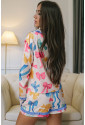 Bow Print Tied Ruffled Pajama Set