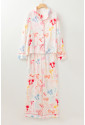 Bow Print Tied Ruffled Pajama Set