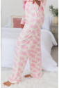 Pink Floral Long Sleeve and Pants Pajamas Set