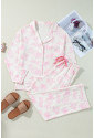 Pink Floral Long Sleeve and Pants Pajamas Set