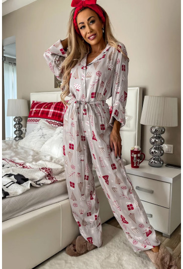 Christmas Pattern Two Piece Sleepwear