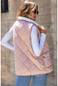 Pink Fleece Lined Quilted Vest Coats