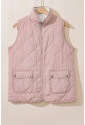 Pink Fleece Lined Quilted Vest Coats