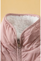 Pink Fleece Lined Quilted Vest Coats