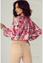 Vintage Floral Print Ruffled Loose Fit Shirt