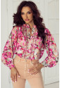 Vintage Floral Print Ruffled Loose Fit Shirt