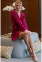 Pink Velvet Sequin Long Sleeve V Neck Wrapped Mini Dress