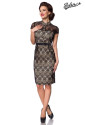 Sophisticated black lace midi slim dress in vintage cut