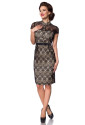 Sophisticated black lace midi slim dress in vintage cut