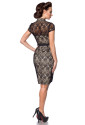 Sophisticated black lace midi slim dress in vintage cut