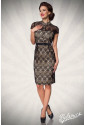 Sophisticated black lace midi slim dress in vintage cut