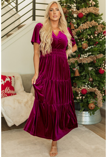 Purple Velvet Maxi Dress