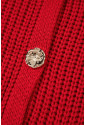 Red Solid Textured Knit Side Pockets Buttoned Sweater Vest